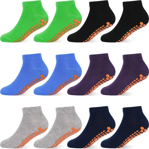 HYCLES Calcetines Antideslizantes para Niños y Niñas Pequeños Calcetines de Agarre para Tobillo Calcetines Adhesivos Antideslizantes para Niños 6