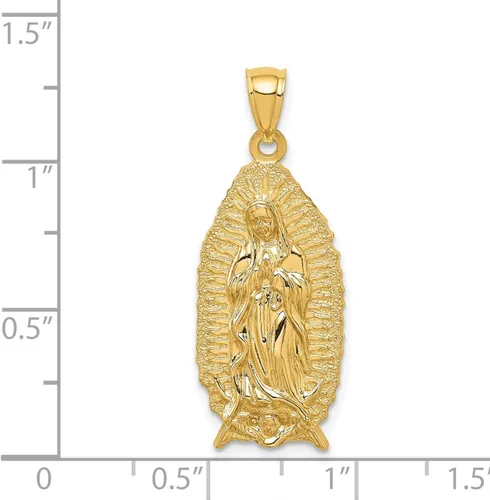 Miniatura 4 de Colgante religioso de la Virgen de Guadalupe en oro amarillo de 14 quilates