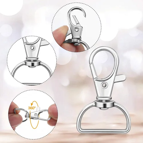 Miniatura 3 de 56 piezas de anillos D para herrajes de bolso, herrajes para bolso para confección de bolsos, hebillas para manualidades (color mixto, 25 mm)