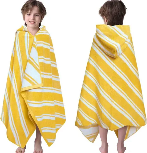 Miniatura 18 de VOOVA & MOVAS Poncho de Toalla de Baño Gruesa con Capucha para Niños (4-8 Años) - Bata de Toalla de Natación de Algodón Turco Suave y Absorbente