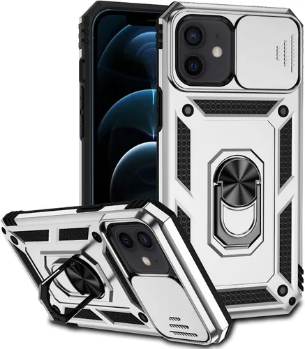 Miniatura 12 de Funda para iPhone 12/12 Pro, iPhone 12/12 Pro con funda para cámara y soporte, grado militar, a prueba de golpes, resistente, con funda magnética