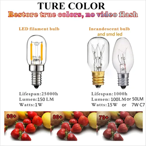 Miniatura 6 de LiteHistory E12 1 vatio igual 15w bombillas de luz nocturna 150lm lámpara de sal del Himalaya bombilla 2700K t22 t7 bombilla LED paquete de 2