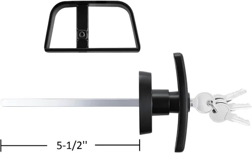 Miniatura 4 de Kit de cerradura de puerta de cobertizo QANVEE con manija en forma de T y 4 llaves, juego de cerraduras de hardware para puerta de cobertizo
