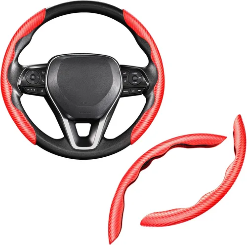 Cartist Funda para Volante, Funda para Volante de Fibra de Carbono, Funda para Volante de Coche para Hombres/Mujeres, Antideslizante, Agarre Cómodo,