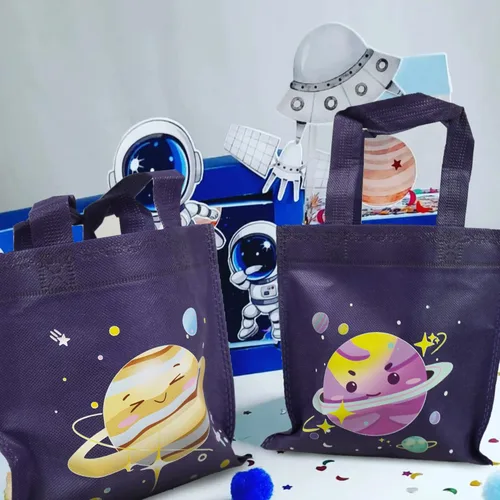 Miniatura 4 de BANBALLON 20 bolsas de recuerdo para fiesta del espacio exterior, bolsas de regalo espaciales, bolsas de regalo para niños, sistema solar galáctico