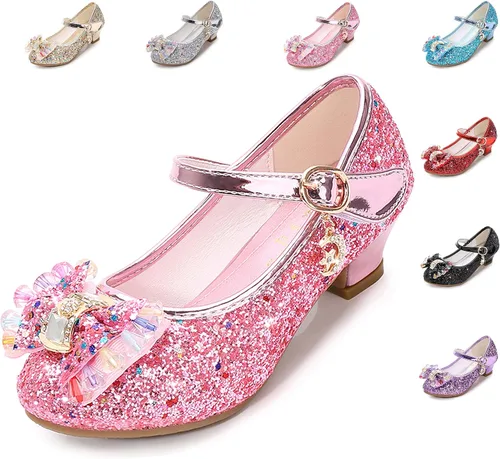 Cadidi Dinos Zapatos de vestir para niñas, zapatos de fiesta de boda, zapatos de tacón Mary Jane Princesa (bebéniño pequeñoniño grande)