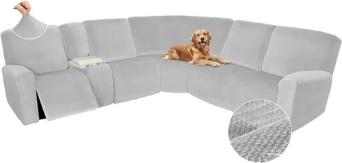 Miniatura 88 de Arfntevss Fundas de sofá seccional reclinable de terciopelo, Funda de sofá seccional de esquina para sofá reclinable, Funda elástica suave