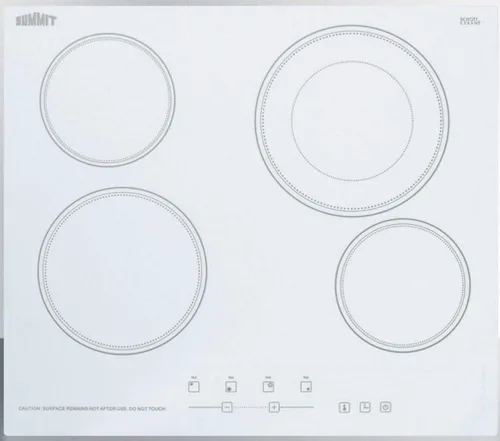 Summit CR4B23T6W - Placa eléctrica de 24 pulgadas con 4 quemadores, 230 voltios, compatible con ADA, color blanco