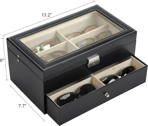 Miniatura 2 de Caja para anteojos de Co-z, organizador de anteojos, caja de almacenamiento con visualización