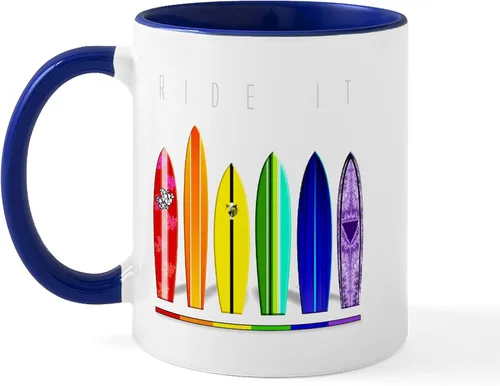 Miniatura 57 de CafePress Jake's Rainbow Shark - Taza de café de cerámica (11 oz)