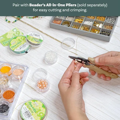 Miniatura 5 de The Beadsmith Flex-Rite - Alambre de acero inoxidable recubierto de nailon de 7 hebras, 0.007 pulgadas de diámetro, transparente, carrete de 30