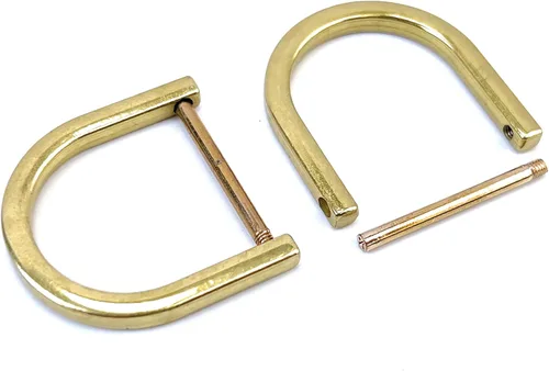 Miniatura 17 de 4 anillos en D resistentes con grillete de 1-1/2 pulgadas, oro antiguo, en forma de U, repuesto para bolso, llavero, collar de perro