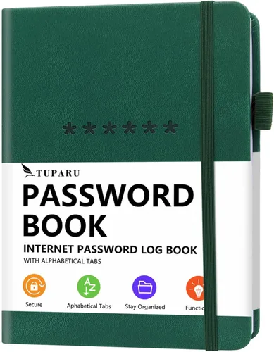 Miniatura 10 de Libro de contraseñas con pestañas alfabéticas - Organizador de direcciones de Internet y contraseñas de tapa dura - Cuaderno de contraseñas para Rosa