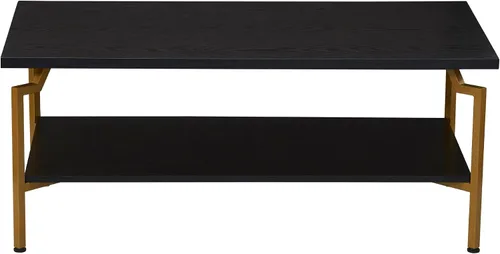 Miniatura 5 de Household Essentials Mesa de centro rectangular de hierro negro y oro