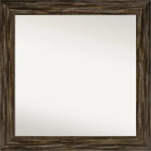 Miniatura 354 de Amanti Art Espejo de baño marrón para sobre el fregadero, 25 x 25 pulgadas, hecho a medida, espejo de tocador cuadrado marrón medio, marco de madera
