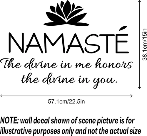 Miniatura 2 de Namaste The Divine in Me Honors The Divine in You - Adhesivos de vinilo removibles para bricolaje, cita inspiradora mural para dormitorio, sala