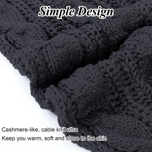 Miniatura 2 de Women And Mens Winter Thick Cable Knit Wrap Chunky Long Warm Scarf