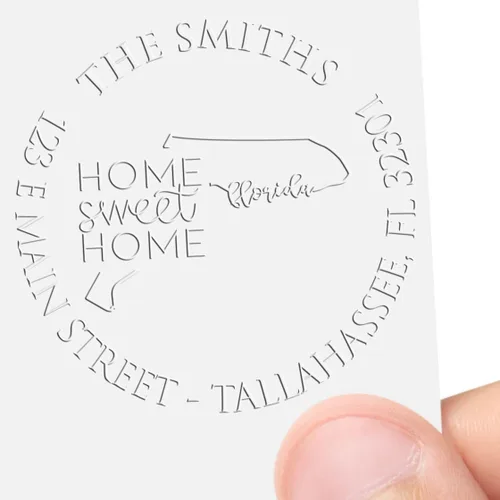 Miniatura 237 de Sello en relieve de dirección personalizado para nuevos propietarios de viviendas, sello redondo de 1-5/8 para dirección de casa, estampado