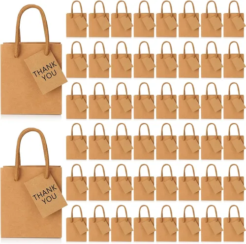 Miniatura 7 de Zhehao Paquete de 50 mini bolsas de regalo para el Día de la Madre a granel de 4 x 2.75 x 4.5 pulgadas, pequeñas bolsas de regalo de agradecimiento