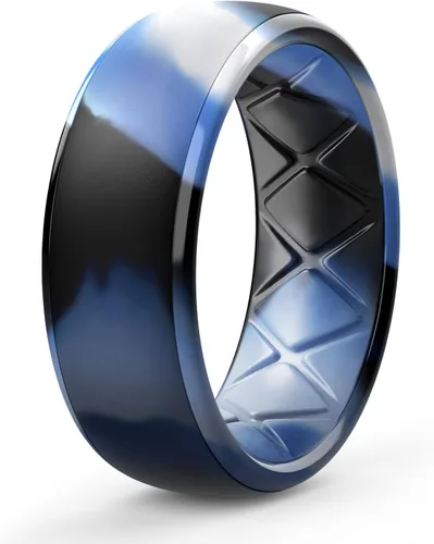 Miniatura 91 de Egnaro Anillos de boda de silicona para hombre: 1/4/6/7 Multipack de anillos de boda de goma con arco interior Diseño ergonómico transpirable