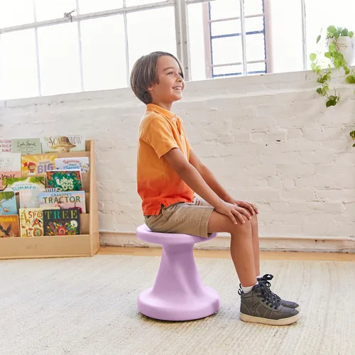 Miniatura 9 de ECR4Kids Taburete tambaleante Twist, altura del asiento 14 pulgadas, asientos activos, morado claro Púrpura claro