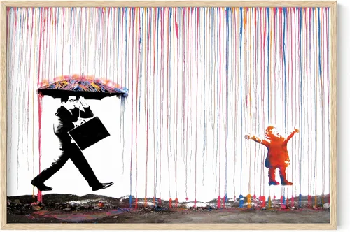 Miniatura 30 de HAUS AND HUES Póster de arte callejero Banksy - Arte pop grafiti - Sin marco 12"x16" Banksy Pulp Fiction