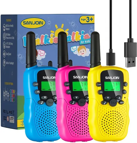 Miniatura 10 de Walkie Talkies para Niños Rellenos de Media Juguetes para Niños y Niñas de 3-12 Años, Alcance de 3 Millas Walkie Talkie para Acampar, Exterior