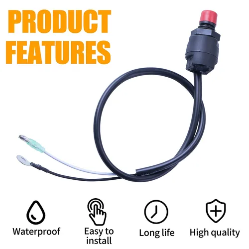 Miniatura 4 de Cordón universal fuera de borda para motor para matar el motor con interruptor de parada urgente/cordón de seguridad, 2 piezas compatible