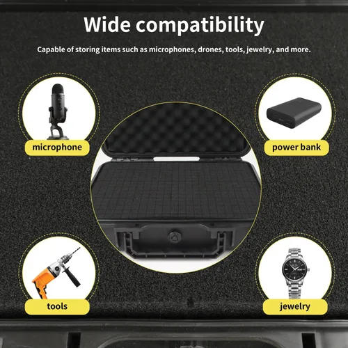 Miniatura 5 de Estuche rígido de transporte con hoja de espuma en forma de cubo pre-perforada en línea para joyería, reloj de pulsera, electrónicos