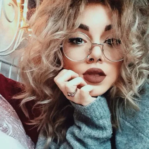 Miniatura 2 de EYLRIM Gafas redondas con bloqueo de luz azul para mujeres y hombres, lentes transparentes con marco de metal, sin receta