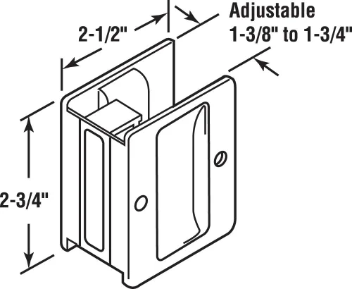 Miniatura 2 de Prime-Line N 7238 - Manija y tirador de puerta de bolsillo, 2-1/2 pulgadas de largo x 1-3/8 pulgadas de ancho x 2-3/4 pulgadas de profundidad