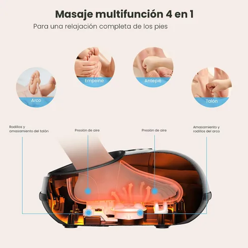 Miniatura 6 de COMFIER Elegible para HSA Masajeador de Pies Shiatsu con Calor, Masajeador de Pies FSA para Neuropatía Fascitis Plantar, Masajeador de Pies de Negro