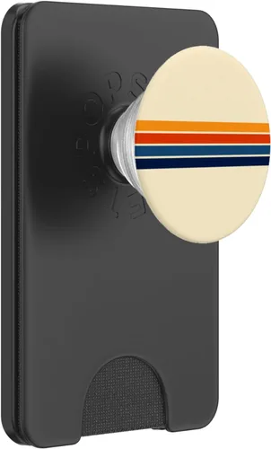 Miniatura 7 de PopSockets Grip y soporte para teléfonos y tabletas multicolor con diseño de rayas retro, Negro
