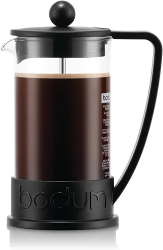 Miniatura 6 de Bodum Cafetera de prensa francesa Brazil de 12 onzas, vidrio de borosilicato resistente a altas temperaturas, negro - Hecho en Portugal