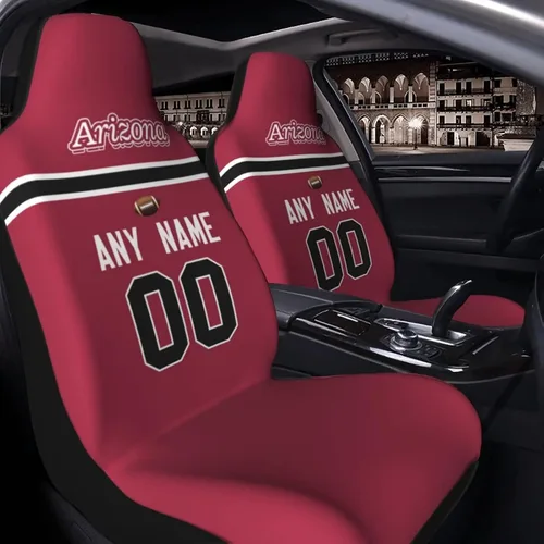 Miniatura 4 de Fundas de asiento de coche de fútbol personalizadas, accesorios personalizados para automóvil, regalos de Arizona con nombre y número, funda