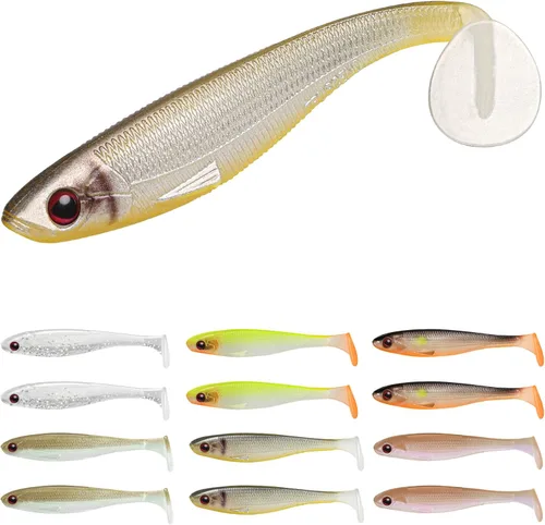 Miniatura 9 de TRUSCEND Shadtale Easy Catch Soft Fishing Lures, Unique Vibration and Action for Various Rigs, Paddle Tail Swimbaits Trailer for Bass, Trout