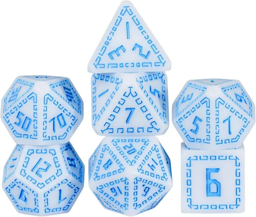 Miniatura 13 de Juego de dados de resina para DND, juego de 7 dados poliédricos negros D&D rellenos con papel de colores brillantes para juegos de rol
