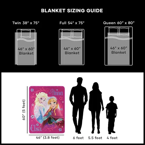 Miniatura 7 de Northwest Frozen Loving Sisters Manta de micro raschel, 46 x 60 pulgadas