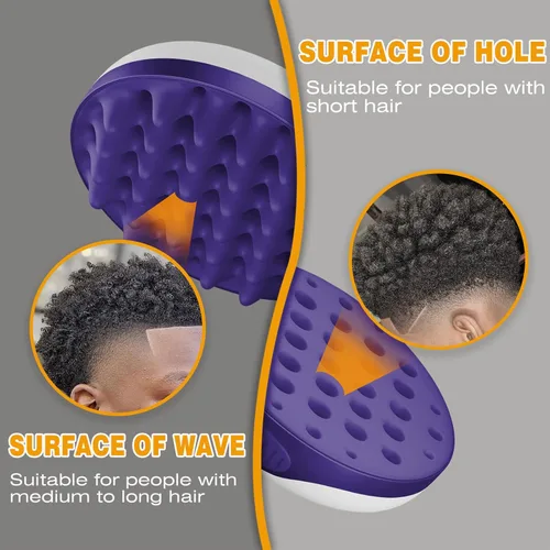 Miniatura 5 de WTTORDE Cepillo de silicona para cabello rizado, afro y ondulado, herramienta de onda de dos caras para estilos largos y cortos, peines grandes