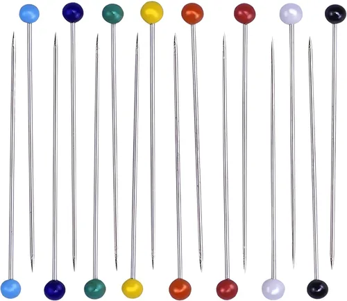 Miniatura 5 de 800 alfileres de costura, alfileres redondos de 1.5 pulgadas, alfileres perlados, alfileres de perlas, alfileres de modista, alfileres de acolchado