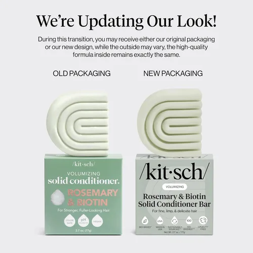 Miniatura 5 de Kitsch Barra acondicionadora de cabello con romero y biotina para dar volumen y espesar – Acondicionador hidratante y limpiador para cabello