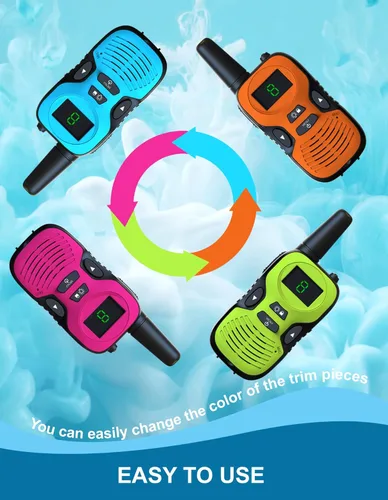 Miniatura 6 de 2 piezas de walkie talkies para niños: juguetes al aire libre para niños de 3, 4, 5, 6, 7, 8, 9, 10, 11, 12 años, regalos de cumpleaños para niños