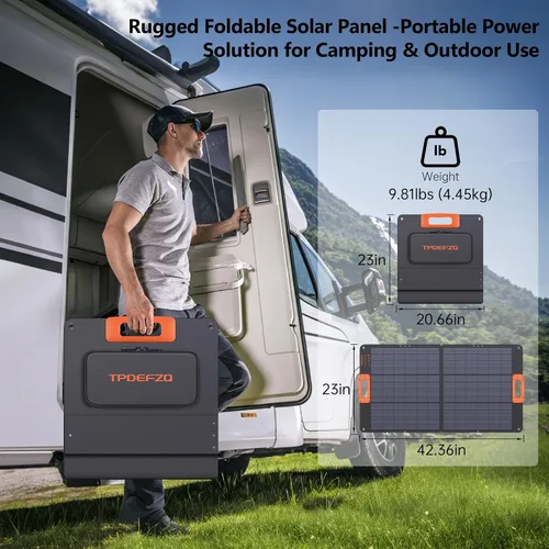 Miniatura 4 de Panel solar de 100 W, paneles solares portátiles tipo N 16BB para central eléctrica, panel solar plegable, QC3.0 USB-A y tipo C, 25% de alta