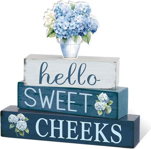 Miniatura 19 de Cinnvoice 4 piezas de decoración de baño de gato negro, decoración de baño de granja Hello Sweet Cheeks, centro de mesa, regalo para Navidad, San