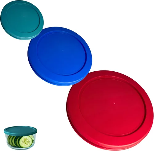 Miniatura 22 de Tapas/Cubiertas de repuesto naranja, azul, rojo de 2, 4 y 7 tazas para cuencos de almacenamiento Pyrex, Anchor Hocking y KlareWare *Solo tapas