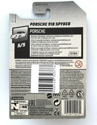Miniatura 2 de Hot Wheels 2020 Porsche 918 Spyder, azul 94/250