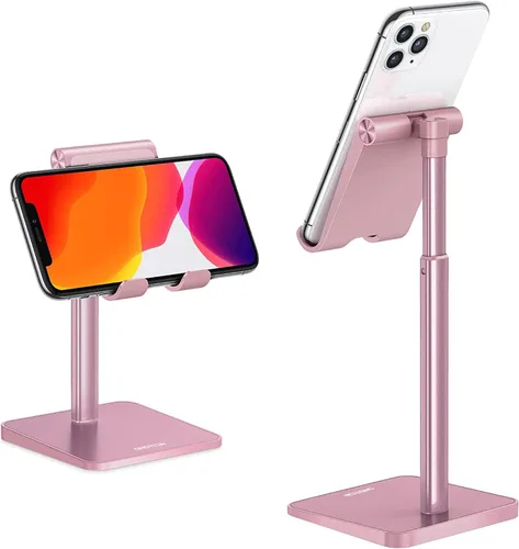Miniatura 12 de OMOTON Soporte para teléfono celular, altura de ángulo ajustable, soporte de escritorio para iPhone Air/17 Pro Max/ 11 Pro/XS Max/XR, Samsung Galaxy
