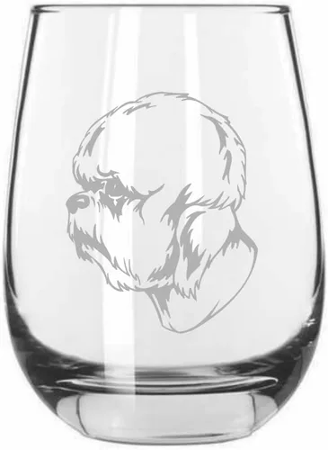 Miniatura 543 de Sakhalin Husky Dog - Copa de vino grabada personalizada de 15.25 onzas sin tallo
