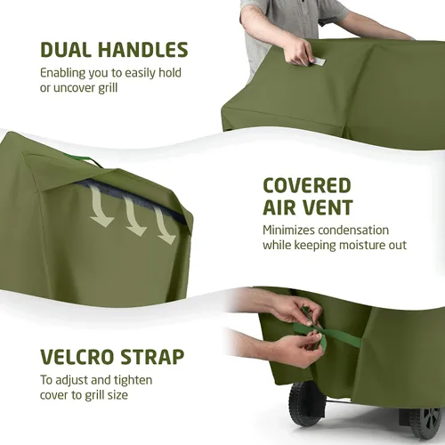 Miniatura 5 de ZOBER Funda resistente para parrilla de barbacoa, 58 pulgadas, impermeable, de doble capa, se adapta a la cubierta de parrilla de gas Weber