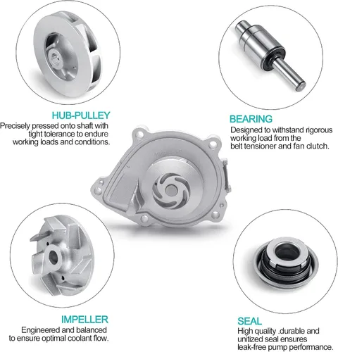 Miniatura 4 de AULINK Bomba de agua AW6244 con junta para (solo motor L4 de 1.6L) Mini Cooper 2007-2015/Cooper Countryman 2011-2016/Cooper Paceman 2013-2016